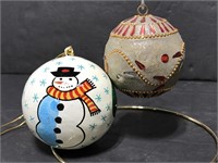 Two handmade vintage Christmas ornaments