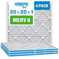 Aerostar 20x20x1 MERV 8 Pleated Air Filter, AC Fur