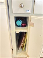 Contents of skinny cabinet and drawer