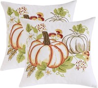 18X18 Yellow Pumpkin Pillow Covers  Set of 2