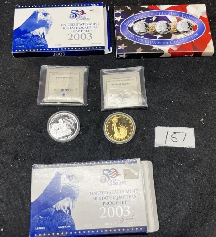 (5) U.S PROOF SETS AND AMERICAN MINT COLLECTOR COS