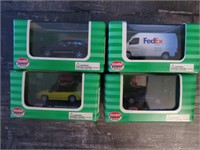 Lot 4 Model Power Minis 1:87 Cars FedEx Porche MIB