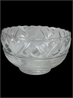 Tiffany and Co. Signed Heart Pedestal Glass Bowl