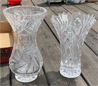 2 - Heavy Leaded Glass Vases