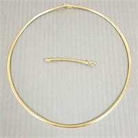 14K gold Omega style necklace with extender -