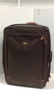 Jump Boyt Brown Leather Rolling Suitcase