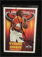 tyrone corbin signed nba hoops card