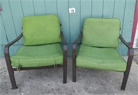 Metal Frame Patio Chairs w/ Cushions