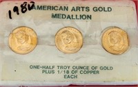 B - AMERICAN ARTS GOLD MEDALLION .5 T OZ GOLD