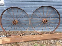 Pair metal wheels 48"D