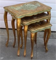 Nesting set of French gilded tables