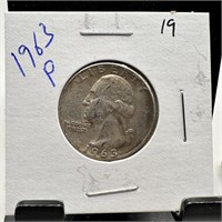 1963 WASHINGTON SILVER QUARTER