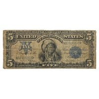 FR. 281 1899 $5 CHIEF SILVER CERTIFICATE NOTE