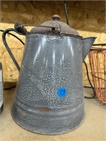 Gray Enamel Coffee Pot