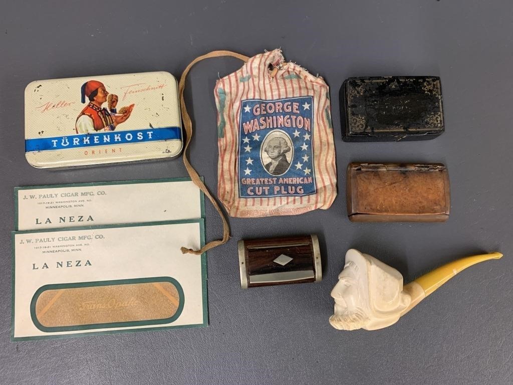 Vintage Tobacco and Smoking Collectibles Lot