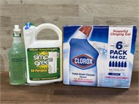 6 pack Clorox toilet cleaner & 140oz simple green