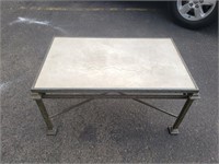 *Wrought Iron w/ Marble Top Coffee Table 36×22×18"