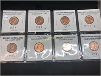 8 UNCIRCULATED LINCOLN CENTS