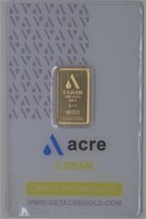 5 Gram Acre Gold Bar on Card