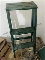Green wood step ladder
