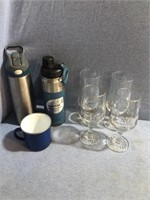 Beautiful Glass & Mug Lot Includes Two Sets Of