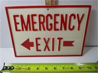 OLD EMERGENCY EXIT EMBOSSED SIGN