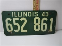 RARE WW2 ERA 1943 FIBER BOARD LICENSE PLATE