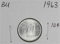 1963 Canada Silver 10 Cents