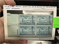 C36 MINT NH PL# BLOCK HI VAL STAMPS 1947 AIRMAIL