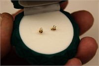 14K YELLOW GOLD DIAMOND 0.02CT STUD EARRINGS-