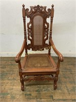 DECORATIVE HIGH BACK CHAIR WICKET SEAT AND BACK