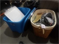 Basket and Bin of miscellaneous