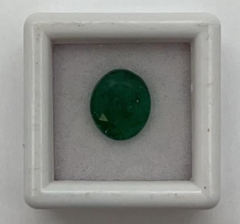 Natural Vivid Green Emerald, 1.18ct, VS Zambia,