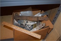 Box of Metal Hinges, Hardware, etc