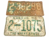 1942 and 1950 Kansas License Plates