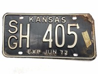 1972 Kansas License Plate
