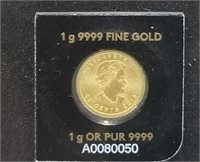 1 Gram Royal Canadian Mint Gold Coin Sealed.