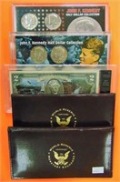 $2 Bills, Silver Clad Halves, Kennedy Half Set