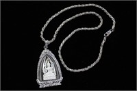 925 Italy Silver Necklace w Thailand Buddha Pendan