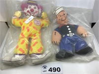 Bracho The Clown and Popeye Stuffed Toys