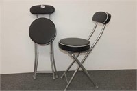 Pair of Folding Stools with Backs