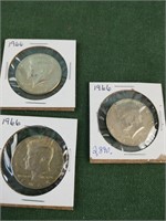 1966 John F. Kennedy half dollars