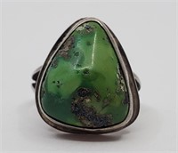 Navajo Sterling Silver Green Turquoise Ring