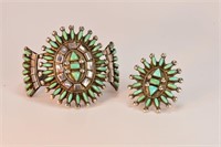 Zuni Petti Indian Star Burst Bracelet and Ring