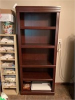 Modern Cherry fiberboard 4-tier bookshelf 12 x 30