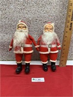 Vintage Santa’s both have wear on their suits