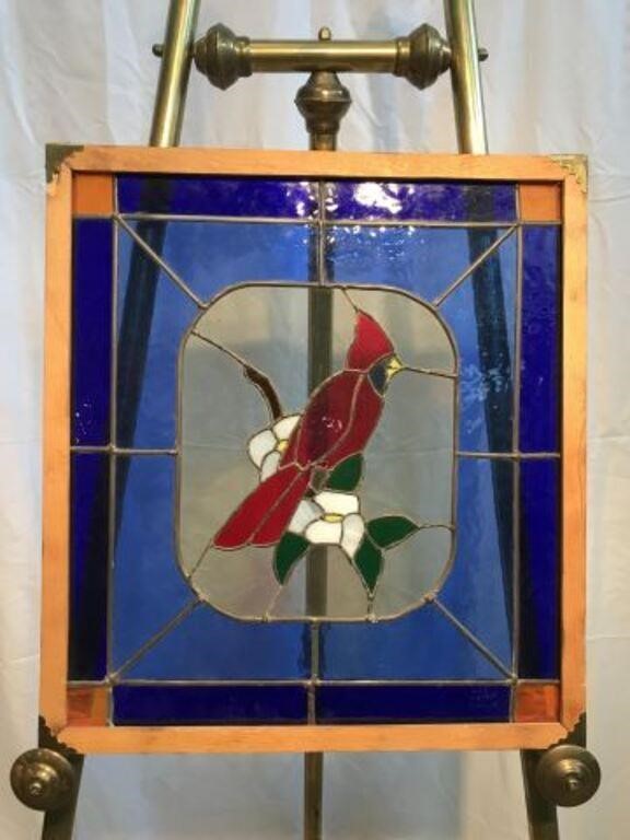 Beautiful Cardinal Stained Glass Wall Art
