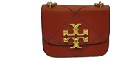 Red Leather Half-Flap Gold Chain Strap Purse