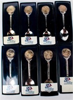 Coin 50 State Quarter Series Spoon Collection 8 Pc