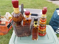 Misc Pepper Bottles & basket